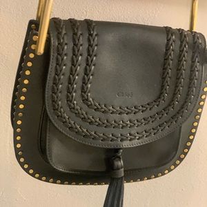 Chloe Medium Hudson Tassel in Black Leather